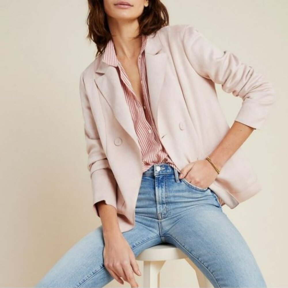 Anthropologie | Monarc Suede Purple/Pink Blazer | Size Medium